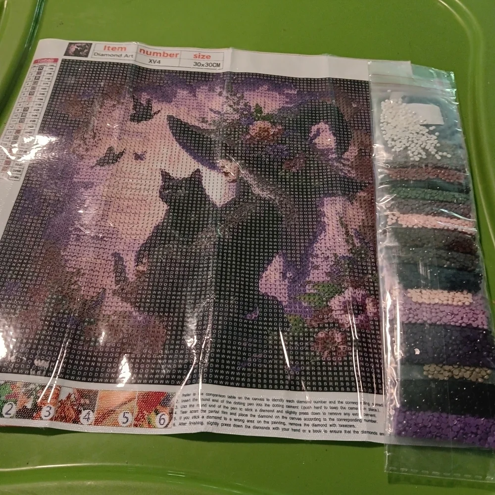 Cat and Witch Diamond Painting Kit 30x30